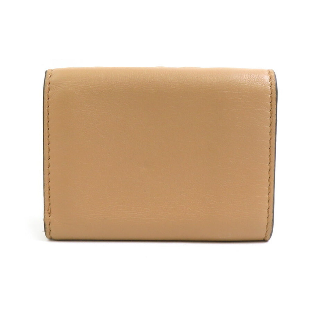 Fendi Beige Leather Wallet (Tri-Fold)