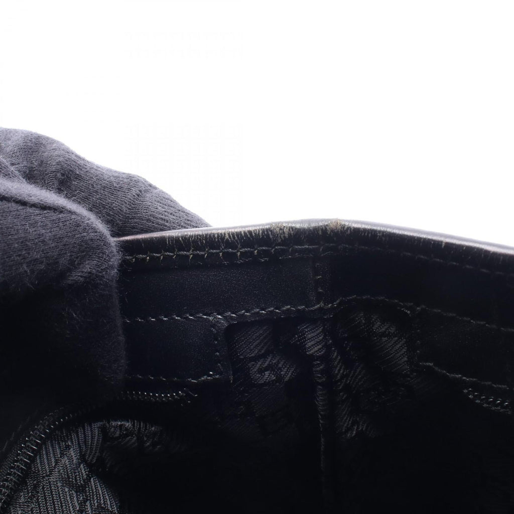 Gucci Black Canvas Leather Handbag Tote Bag (Pre-Owned)