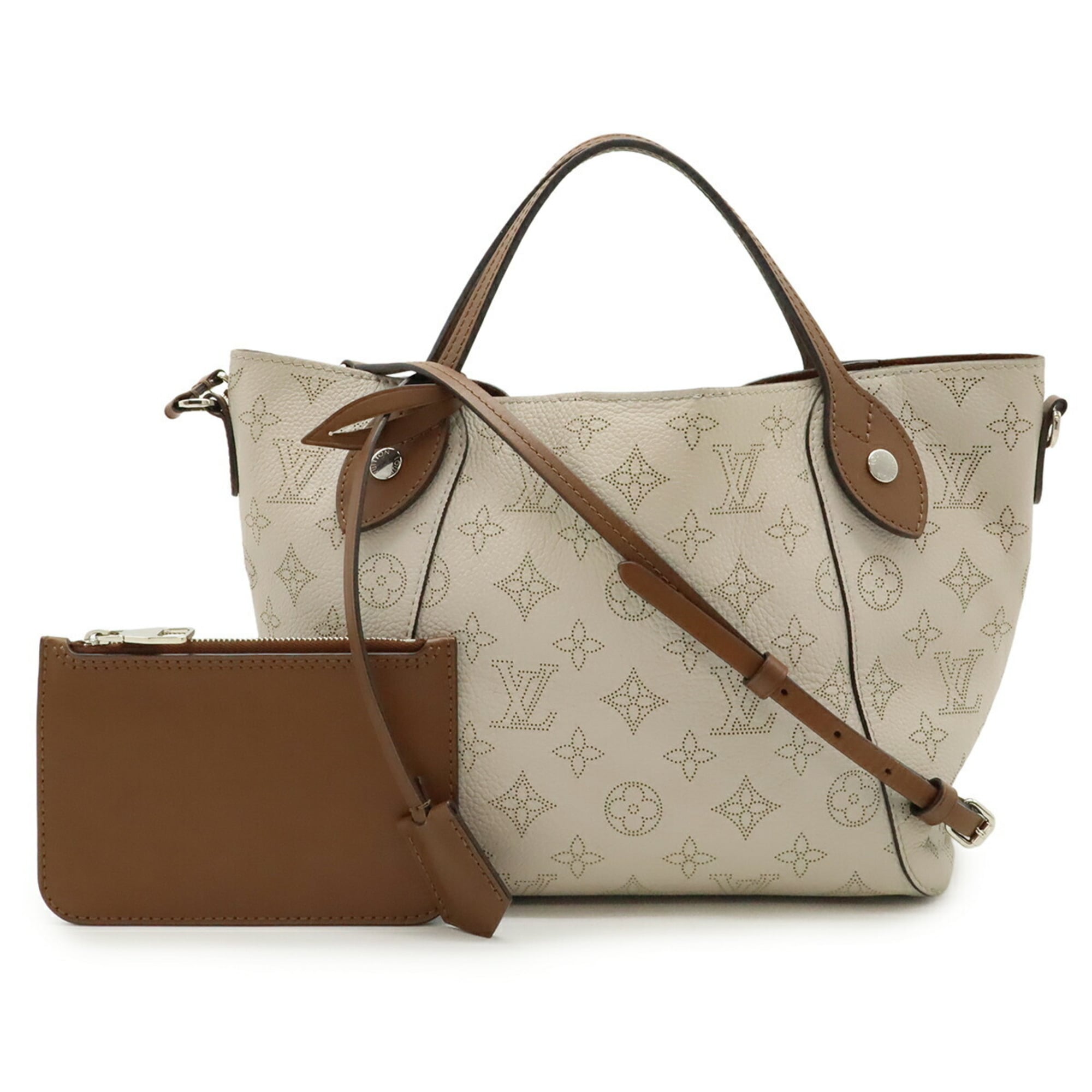 Louis Vuitton Light Beige Mahina Leather Handbag Pouch Shoulder Bag