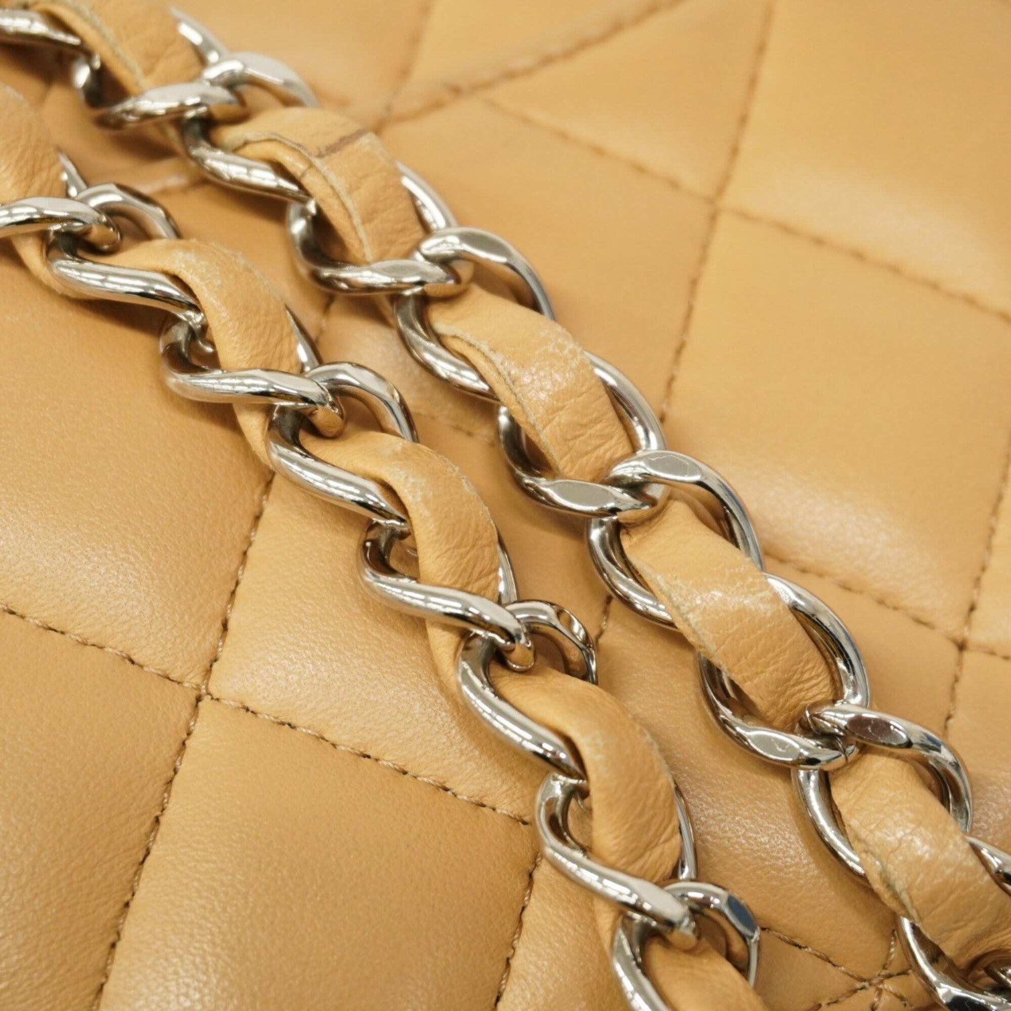 Chanel Beige Leather Shoulder Bag