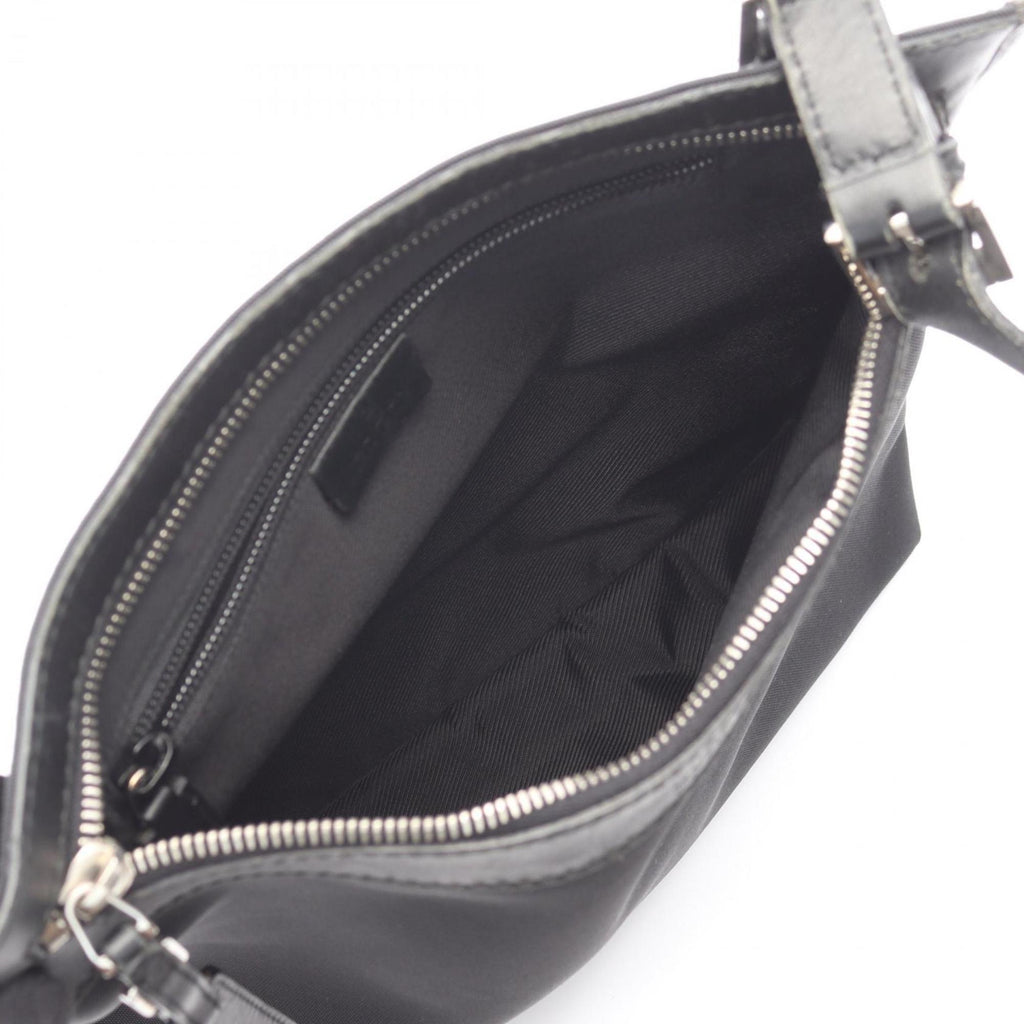 Gucci Black Canvas Leather Handbag Shoulder Bag (Pre-Owned)