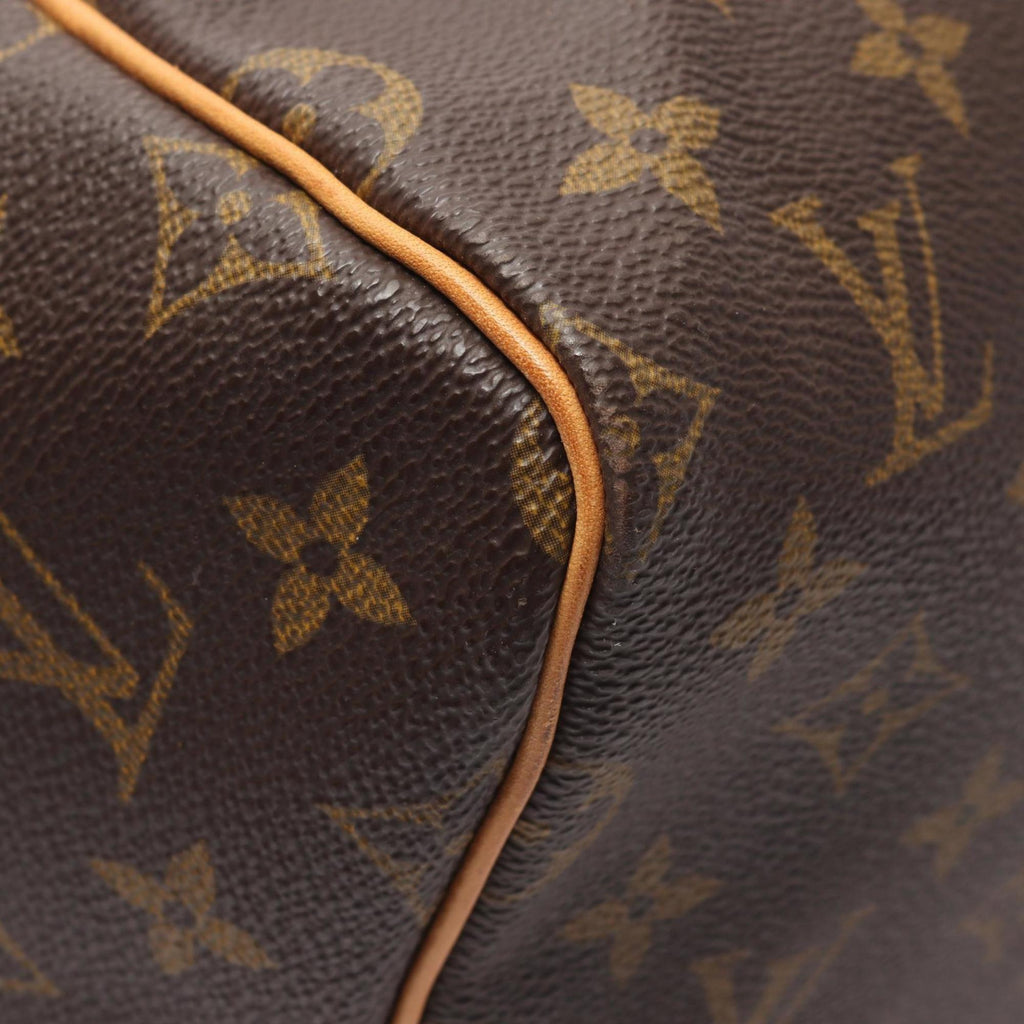 Louis Vuitton Brown Coated Canvas Leather Boston Bag Handbag