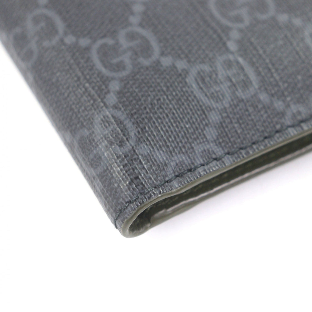 Gucci Gray Khaki Gg Canvas Leather Wallet (Bi-Fold) (Pre-Owned)
