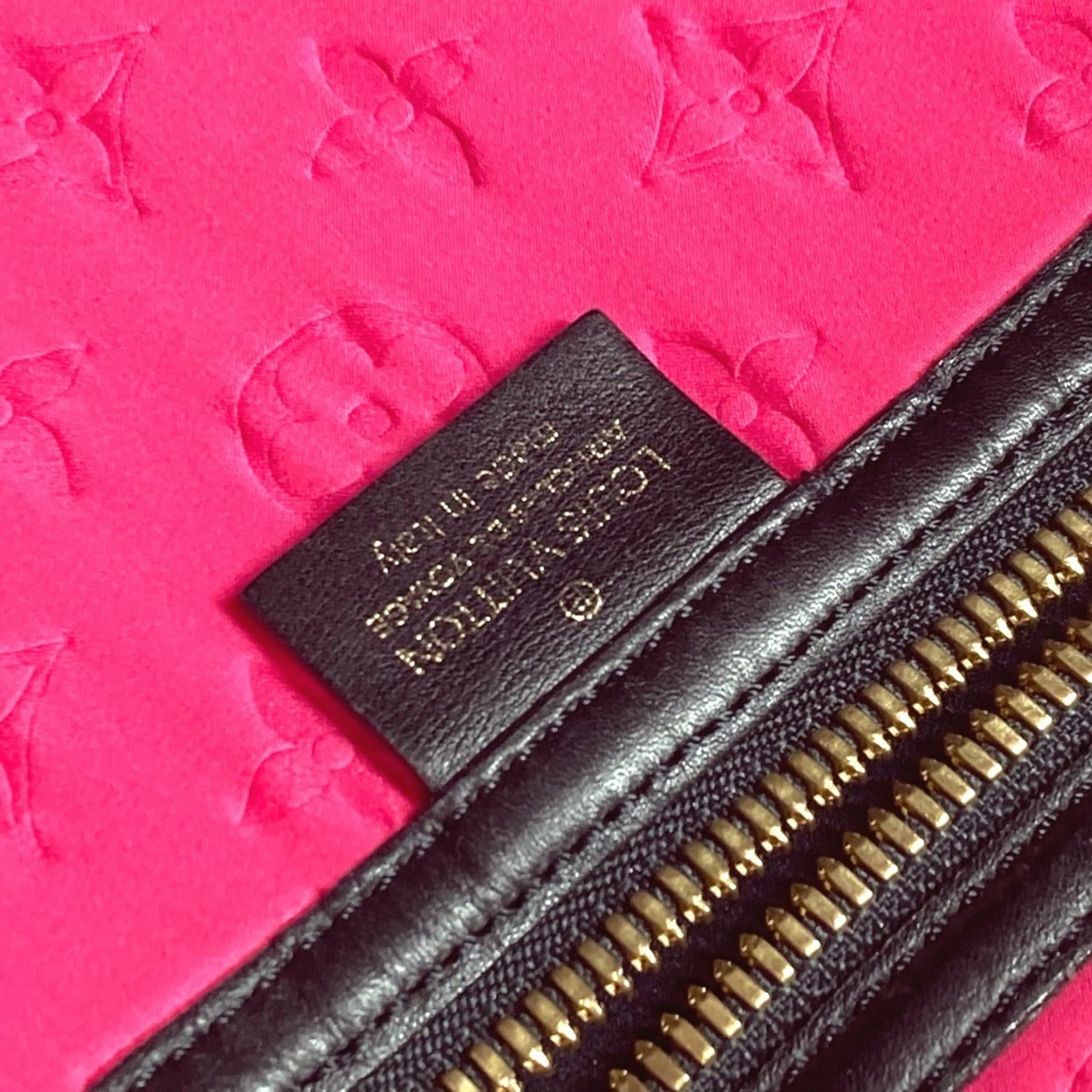 Louis Vuitton Black Pink Microfiber Shoulder Bag Tote Bag