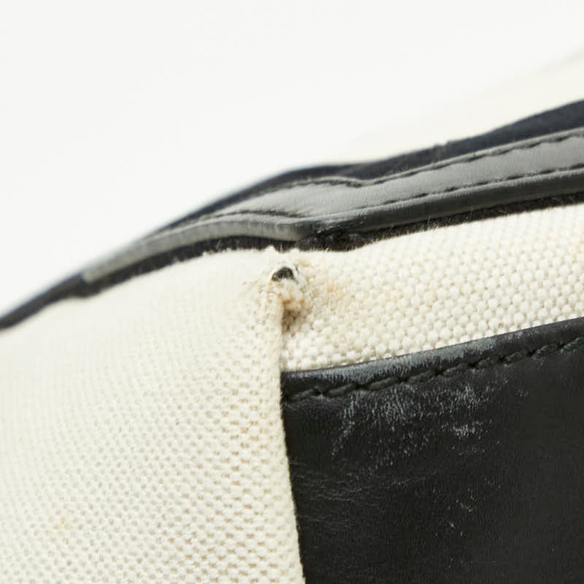 Balenciaga Black White Canvas Leather Handbag Pouch Tote