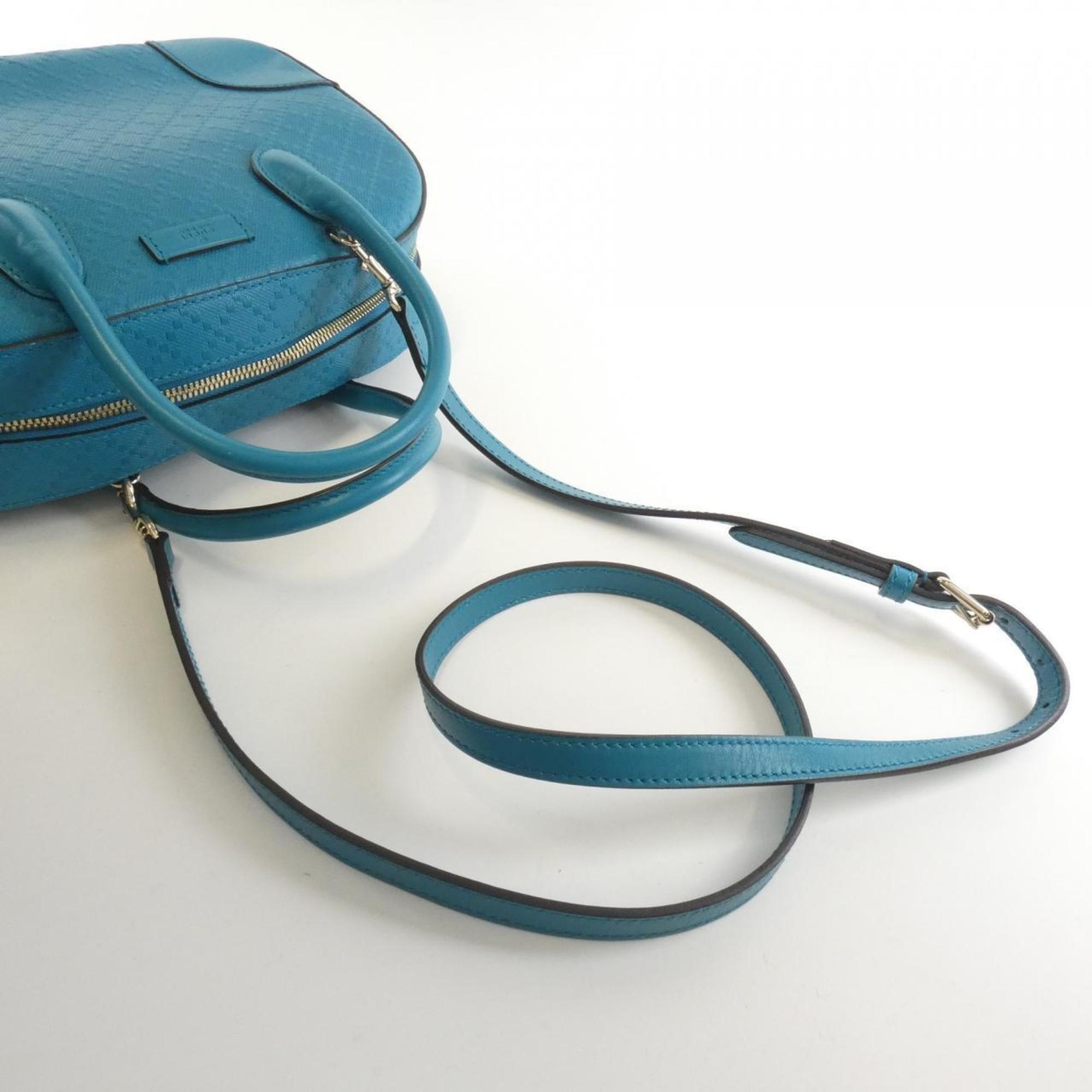Gucci Diamante Blue Leather Handbag (Pre-Owned)