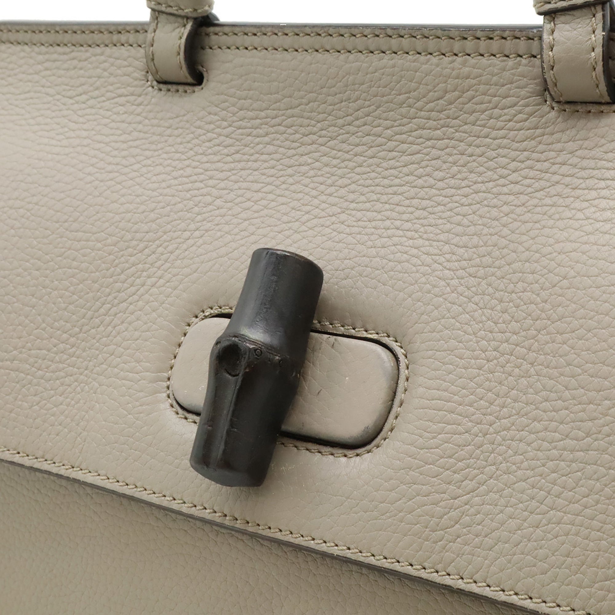 Gucci Gray Bamboo Handbag Shoulder Bag (Pre-Owned)