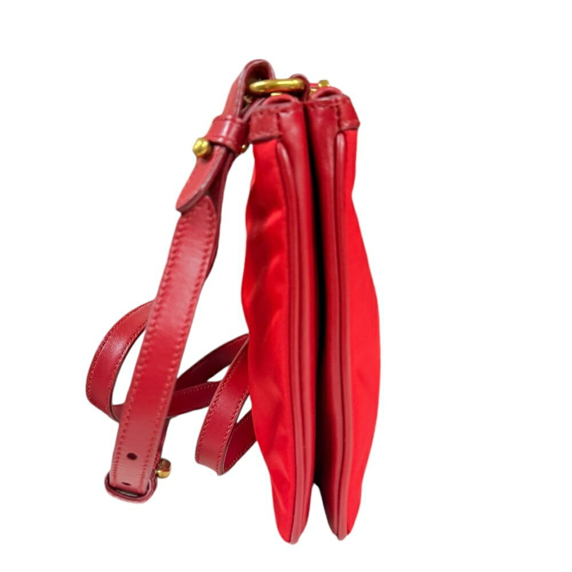 Prada Red Color Nylon Shoulder Bag