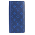 Louis Vuitton Blue Cobalt Taiga Leather Monogram Long Wallet