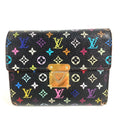 Louis Vuitton Black Multi-Color Noir Monogram Multicolore Canvas Wallet (Tri-Fold)