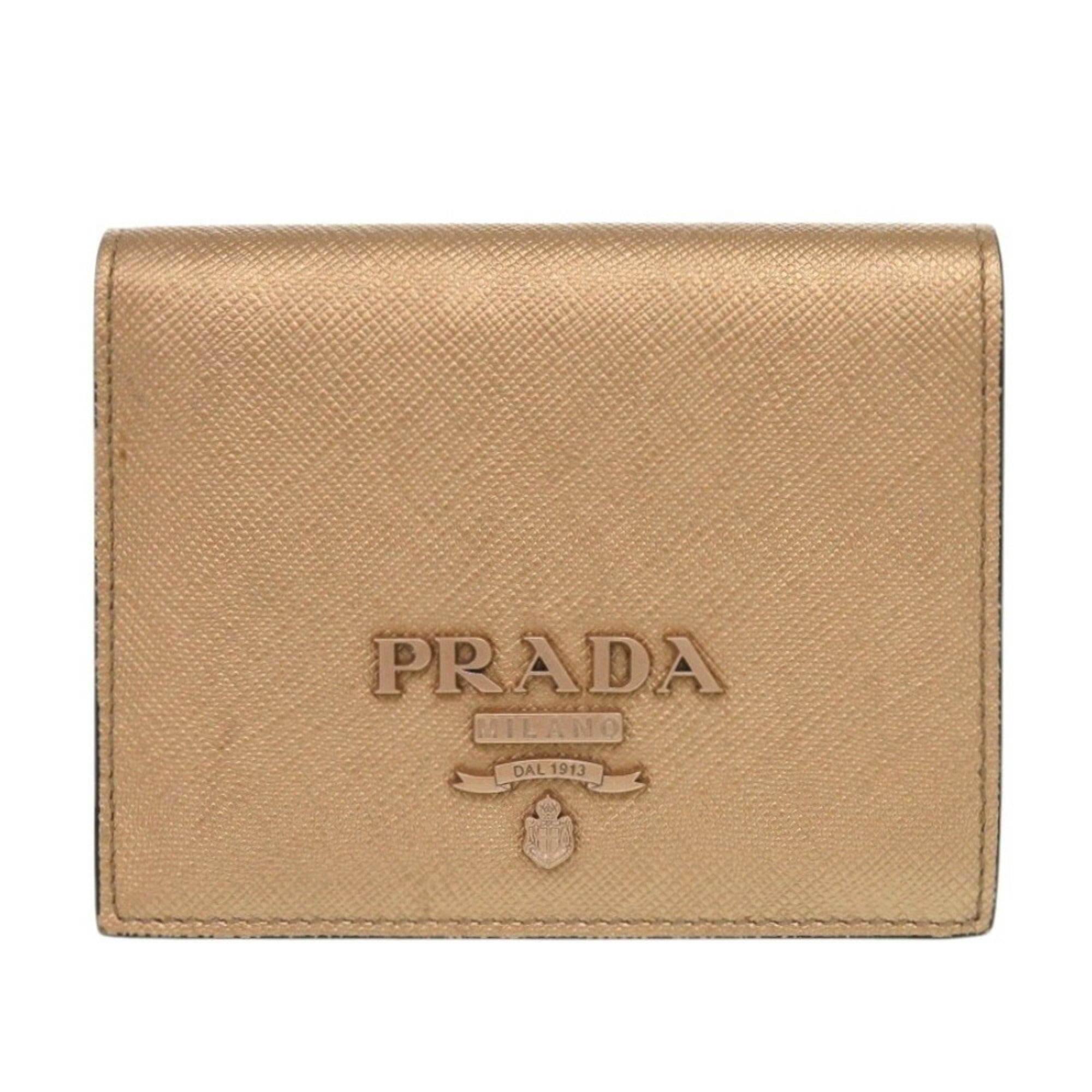 Prada Gold Saffiano Wallet (Bi-Fold)