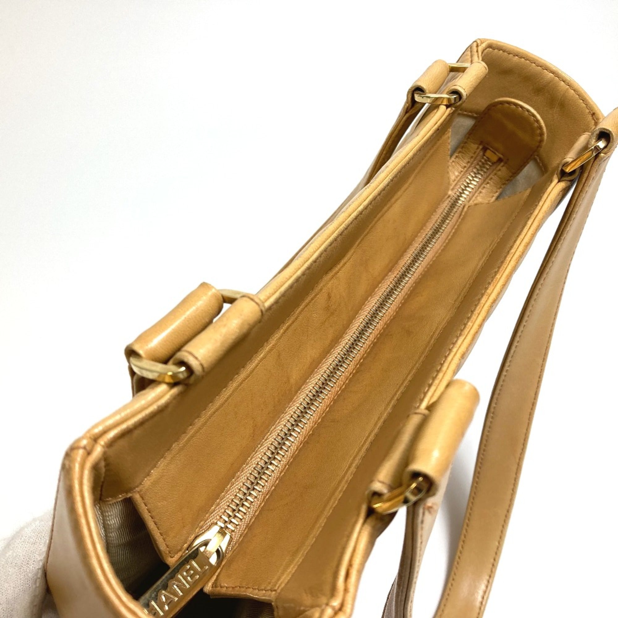 Chanel Beige Leather Tote Bag