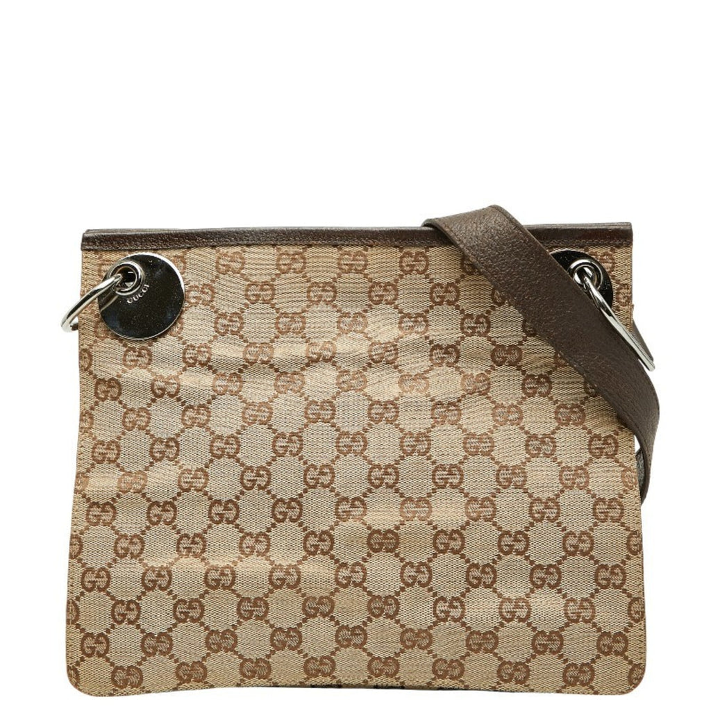 Gucci Gg Canvas Beige Brown Gg Canvas Shoulder Bag (Pre-Owned)