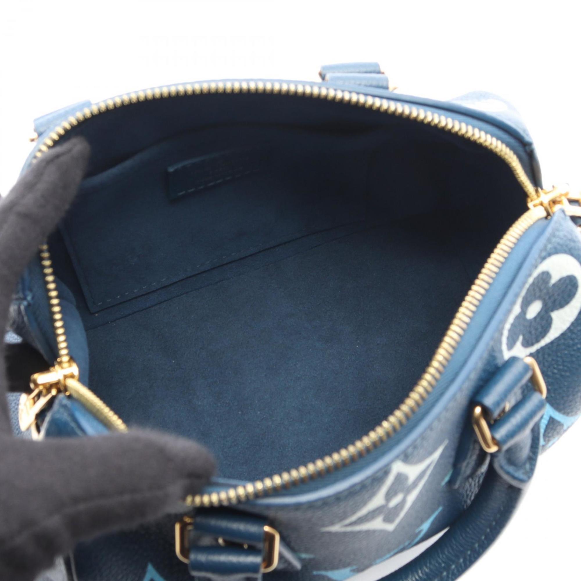 Louis Vuitton Blue Monogram Empreinte Leather Handbag
