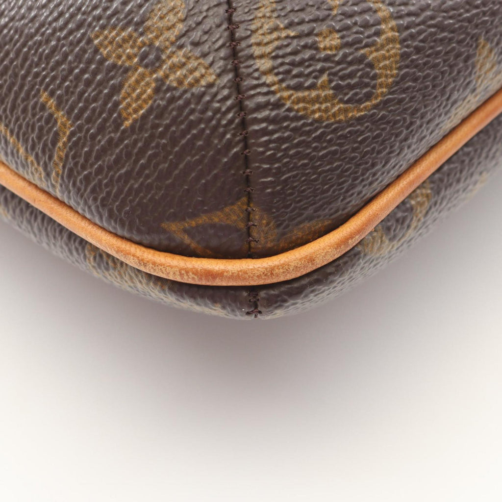 Louis Vuitton Brown Coated Canvas Leather Shoulder Bag