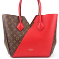 Louis Vuitton Monogram Cerise Red Brown Monogram Leather Tote Bag