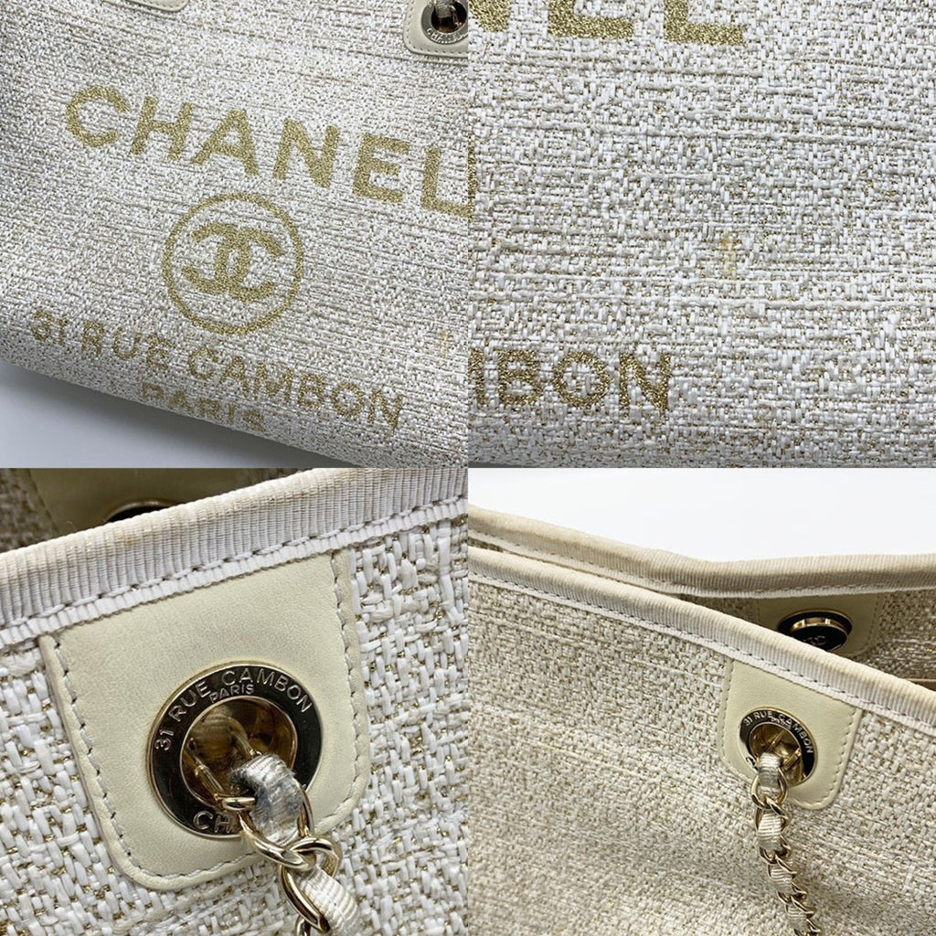 Chanel Beige Tweed Tote Bag