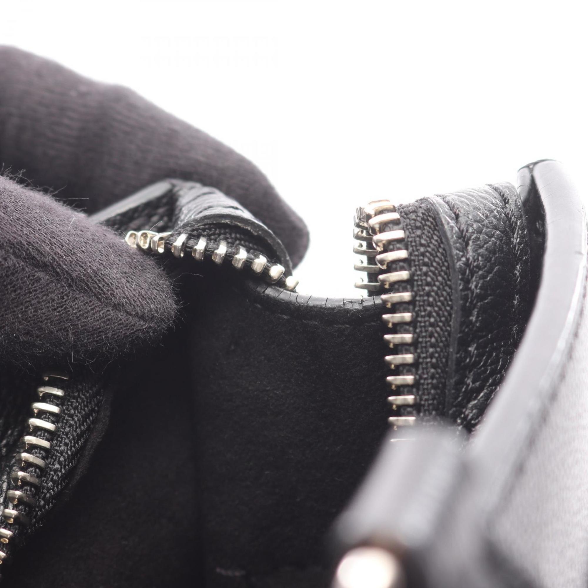 Louis Vuitton Black Leather Tote Bag