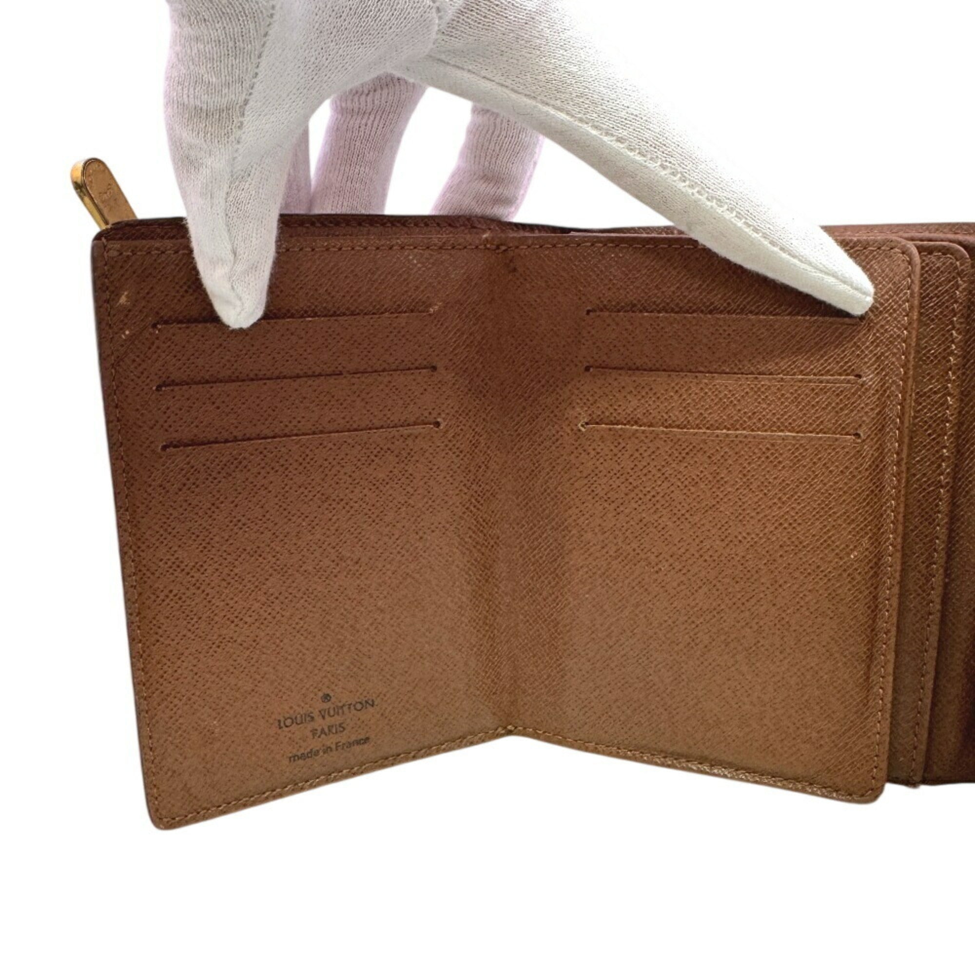 Louis Vuitton Brown Leather Wallet (Tri-Fold)