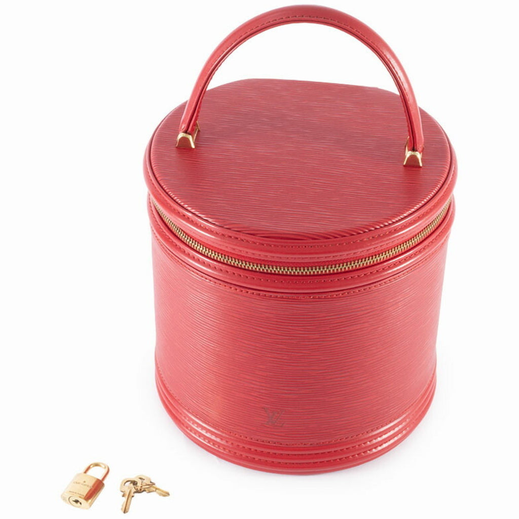 Louis Vuitton Castilian Red Epi Leather Handbag Vanity Bag