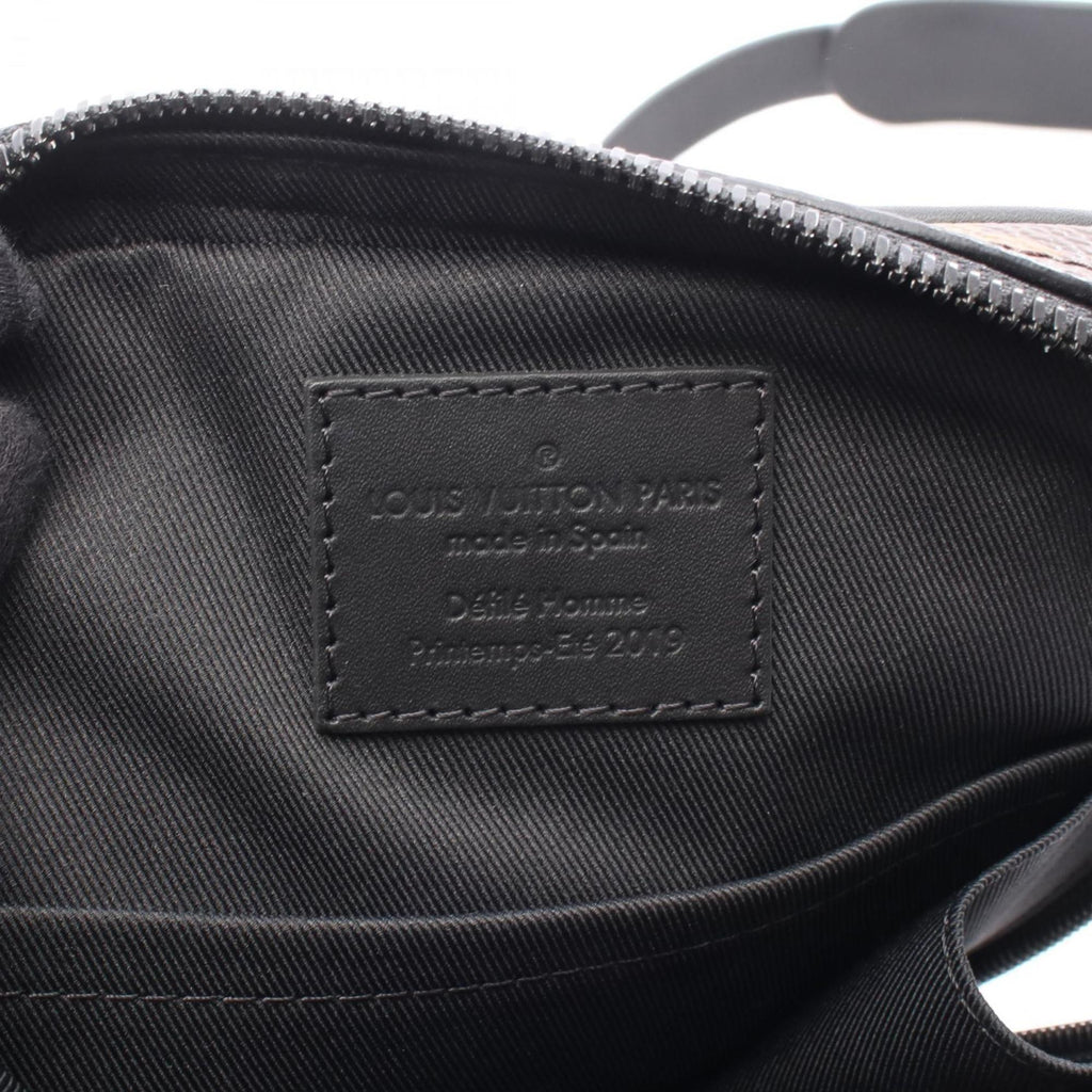 Louis Vuitton Black Brown Coated Canvas Leather Fanny Pack