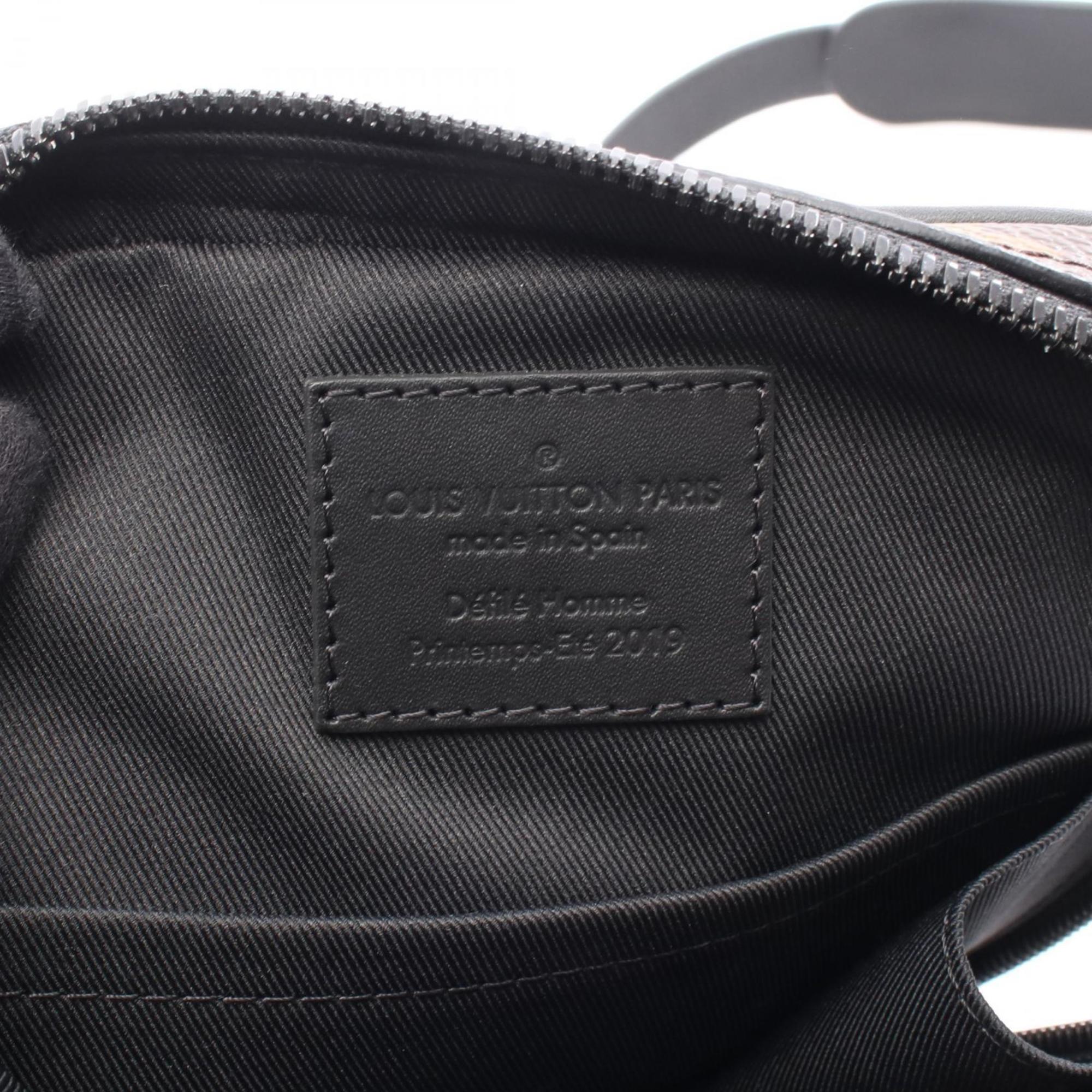 Louis Vuitton Black Brown Coated Canvas Leather Fanny Pack
