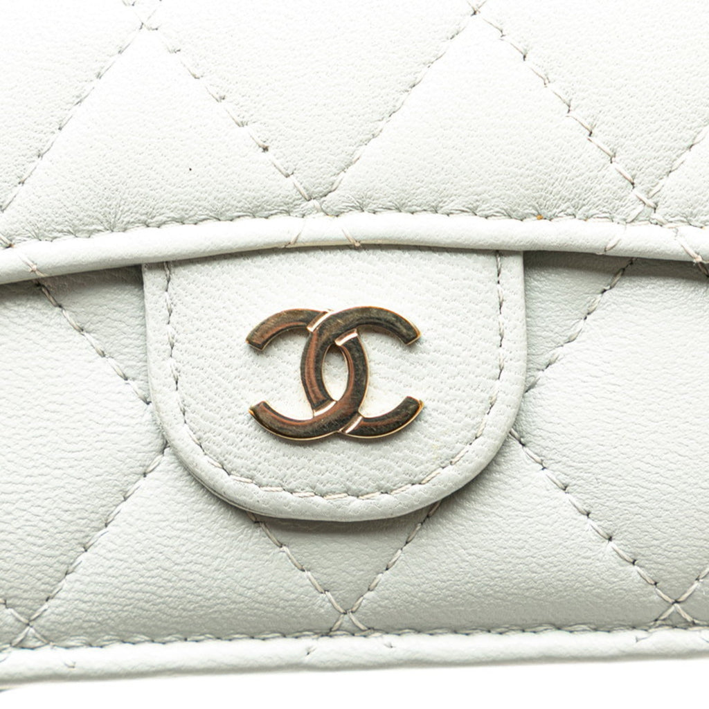 Chanel Gray Leather Wallet (Tri-Fold)