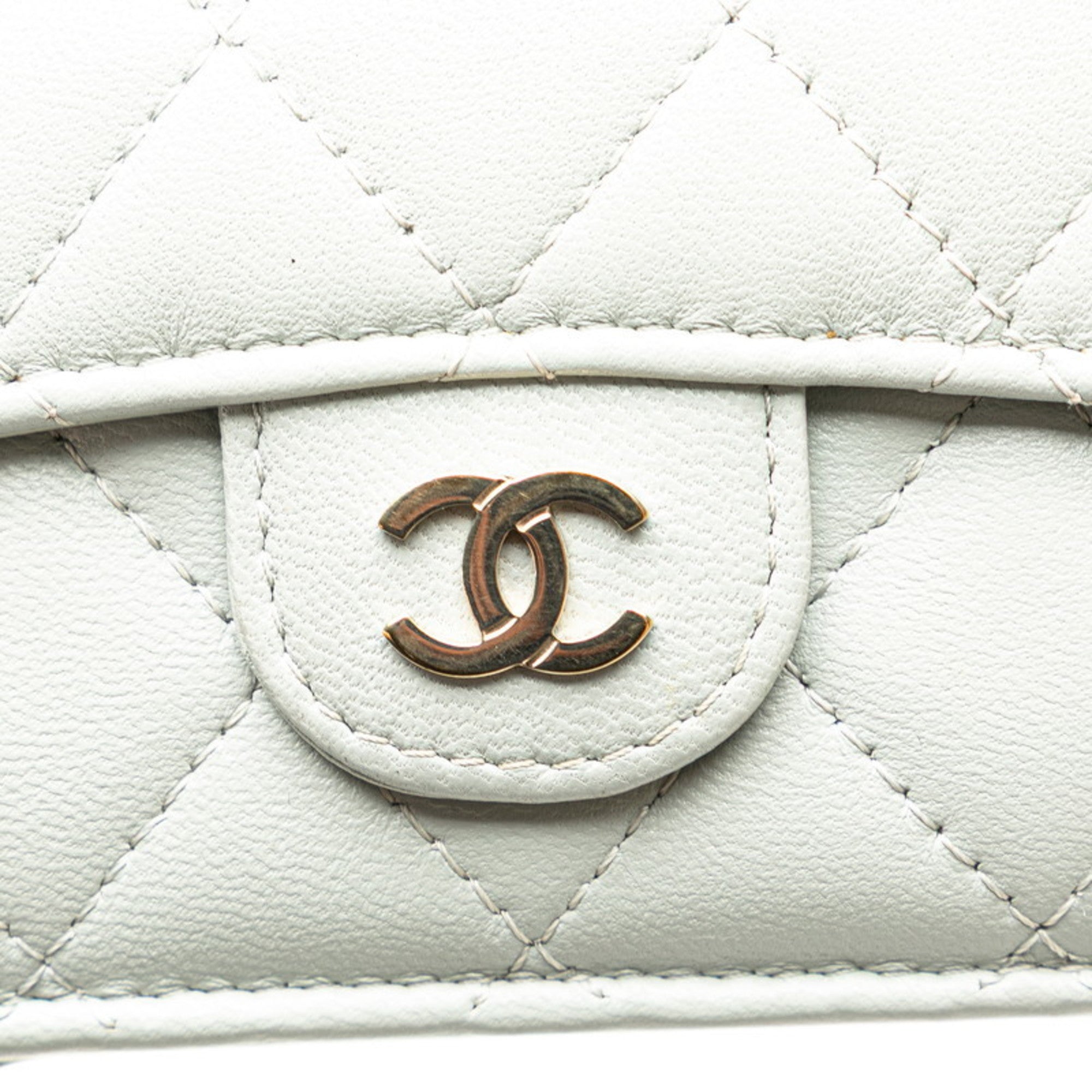 Chanel Gray Leather Wallet (Tri-Fold)