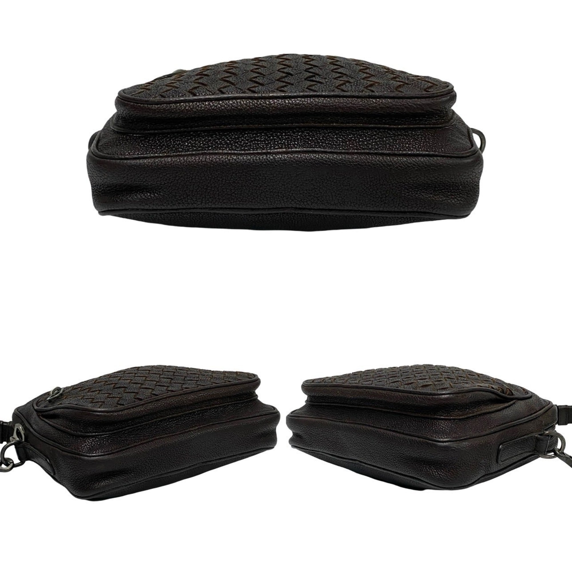 Bottega Veneta Brown Leather Pochette Shoulder Bag