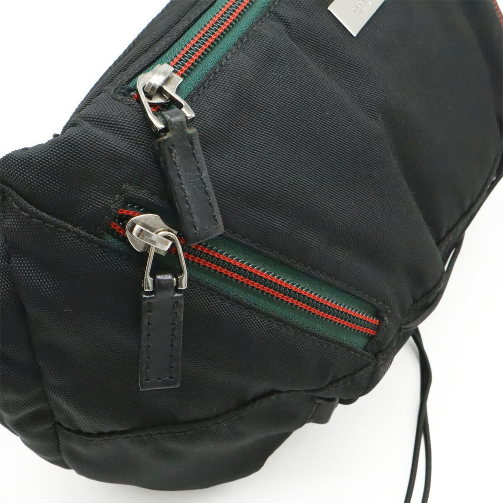 Gucci Black Nylon Canvas Leather Pouch Sling Bag (Pre-Owned)