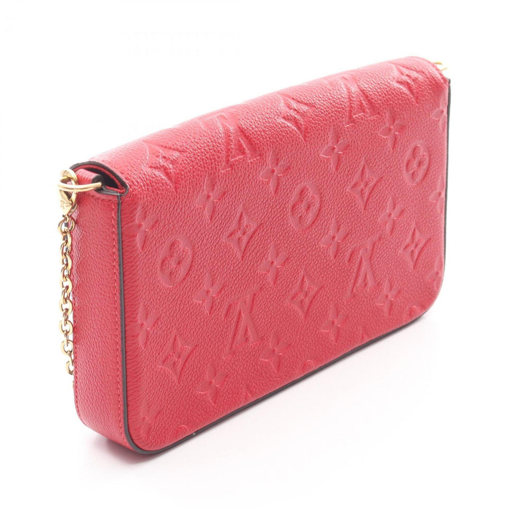 Louis Vuitton Red Color Sacrlet Monogram Empreinte Pochette Shoulder Bag