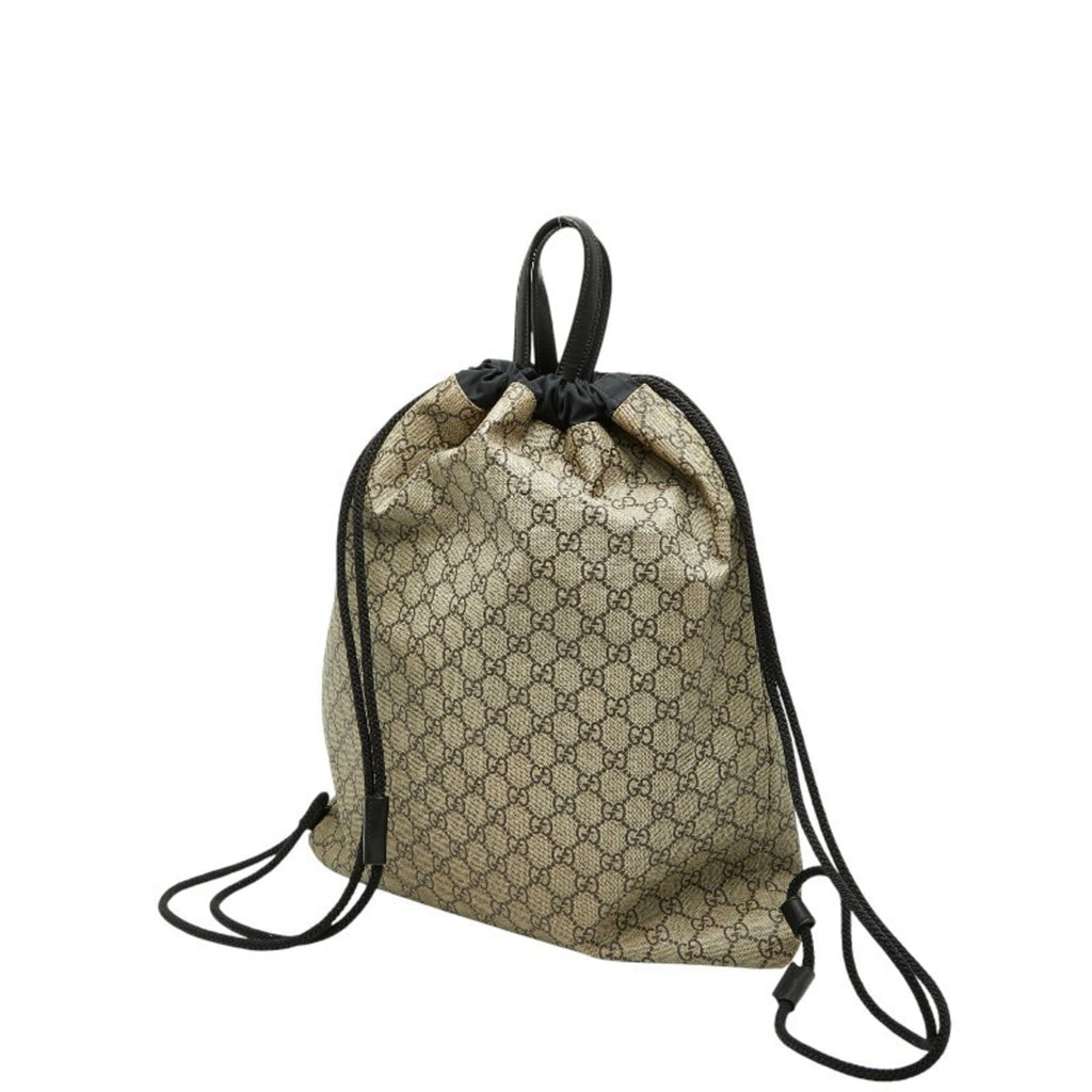 Gucci Beige Black Pvc Nylon Backpack (Pre-Owned)