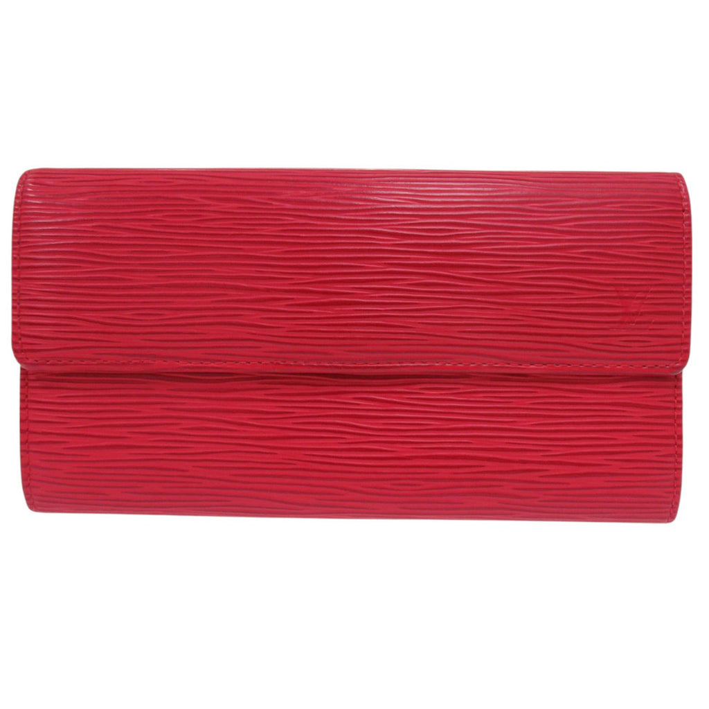 Louis Vuitton Epi Castilian Red Epi Leather Long Wallet (Tri-Fold)