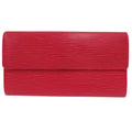 Louis Vuitton Epi Castilian Red Epi Leather Long Wallet (Tri-Fold)