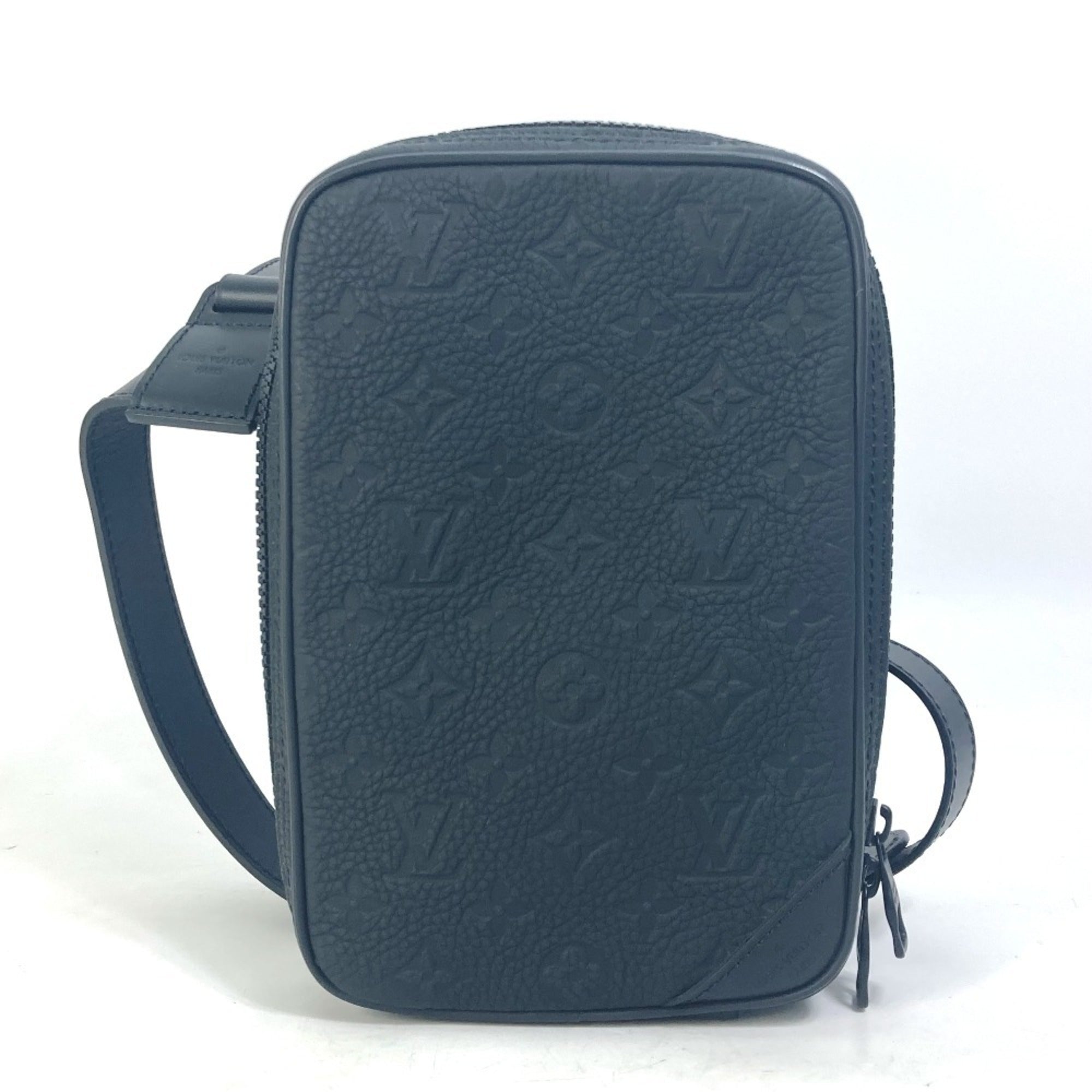 Louis Vuitton Black Orange Leather Shoulder Bag Sling Bag