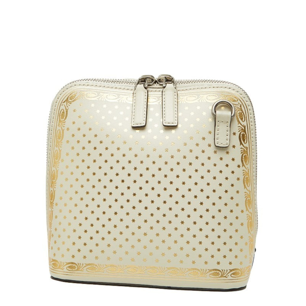 Gucci Gold White Leather Shoulder Bag (Pre-Owned)