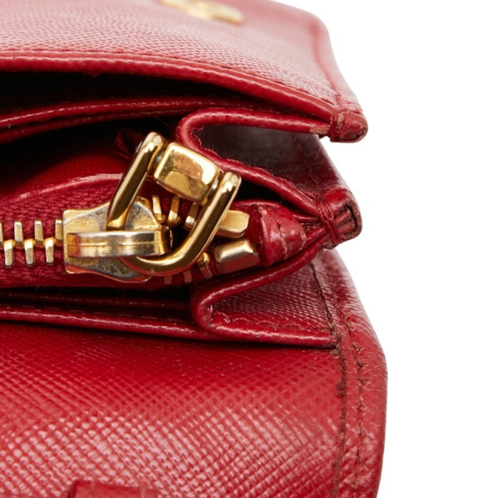 Prada Red Color Leather Shoulder Bag