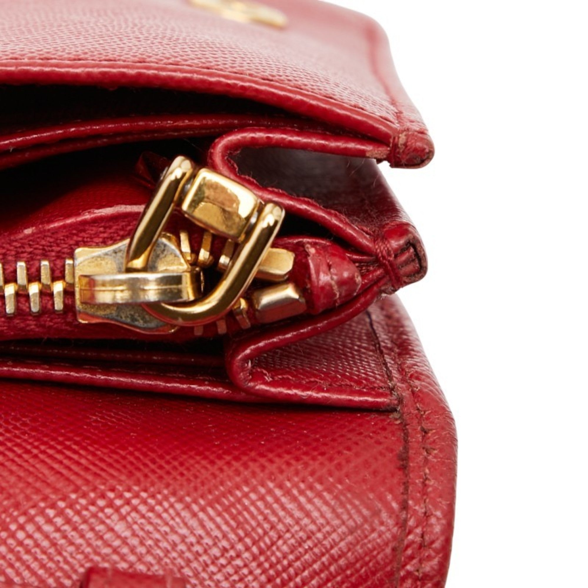 Prada Red Color Leather Shoulder Bag