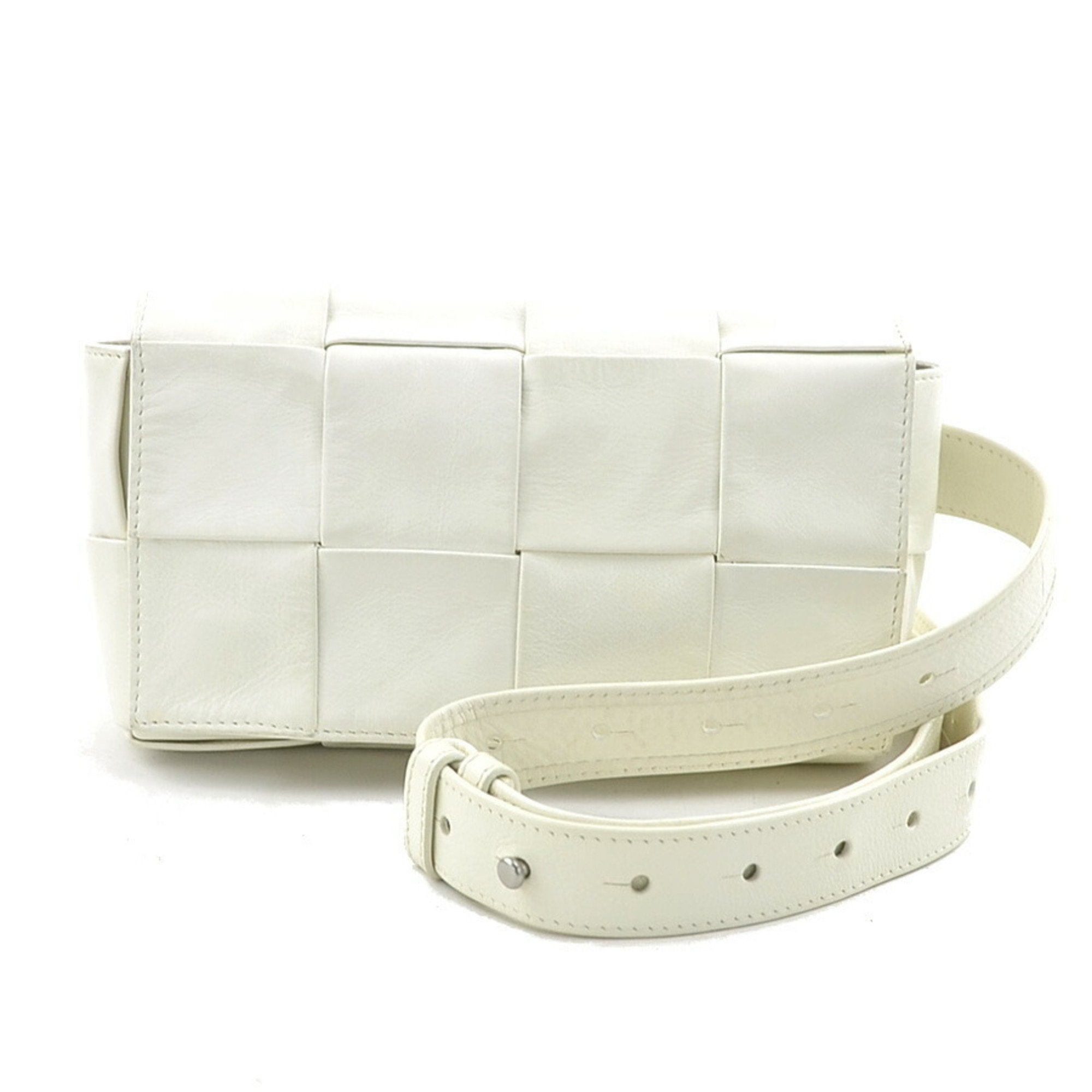 Bottega Veneta White Leather Fanny Pack