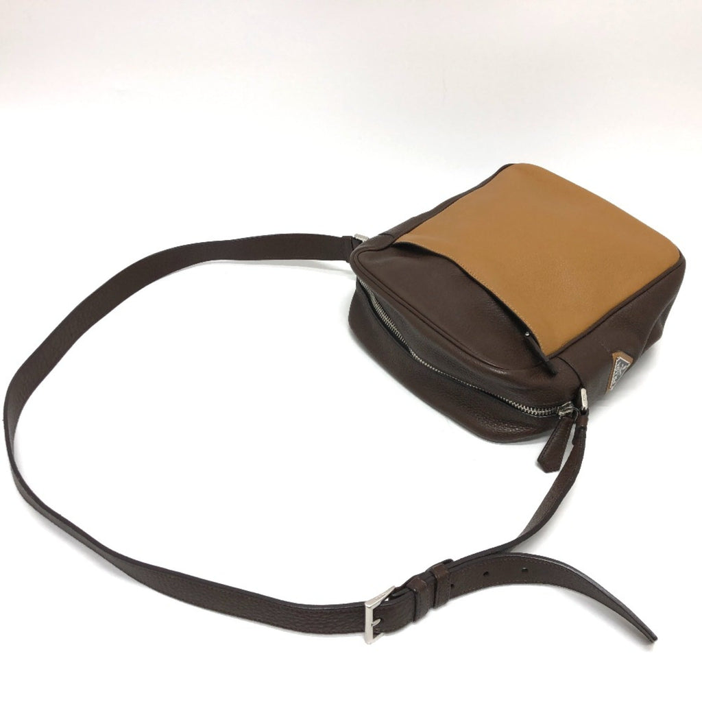 Prada Brown Leather Shoulder Bag