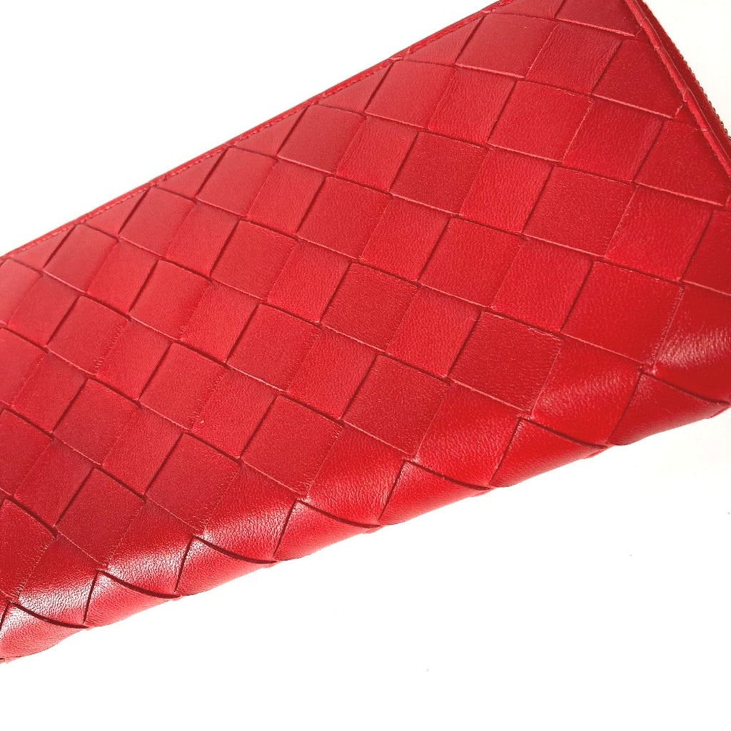 Bottega Veneta Red Leather Long Wallet (Bi-Fold)