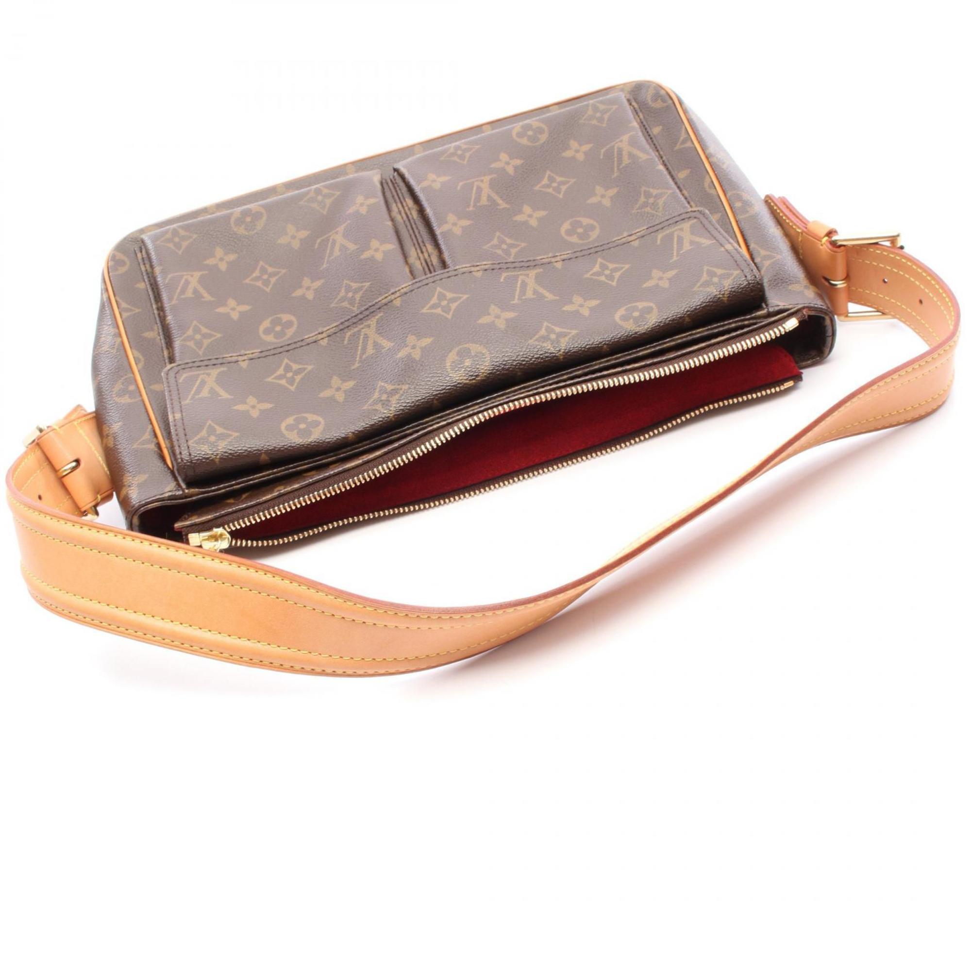 Louis Vuitton Monogram Brown Coated Canvas Leather Shoulder Bag