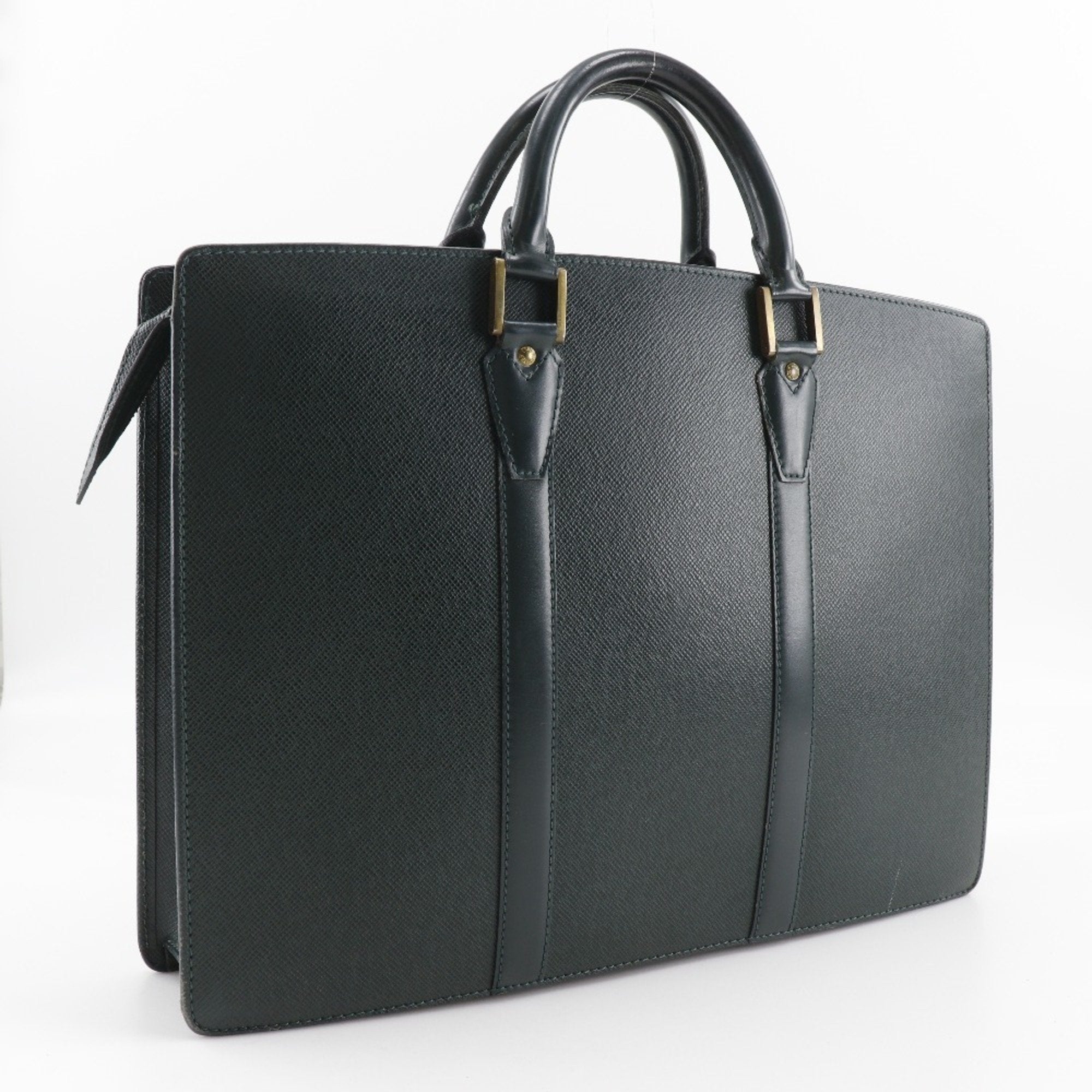 Louis Vuitton Episea Green Taiga Leather Briefcase