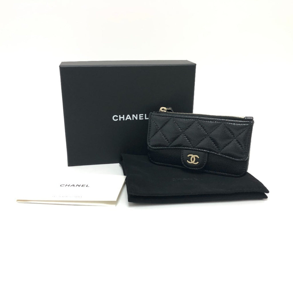 Chanel Black Grained Calfskin Coin Purse/Coin Case