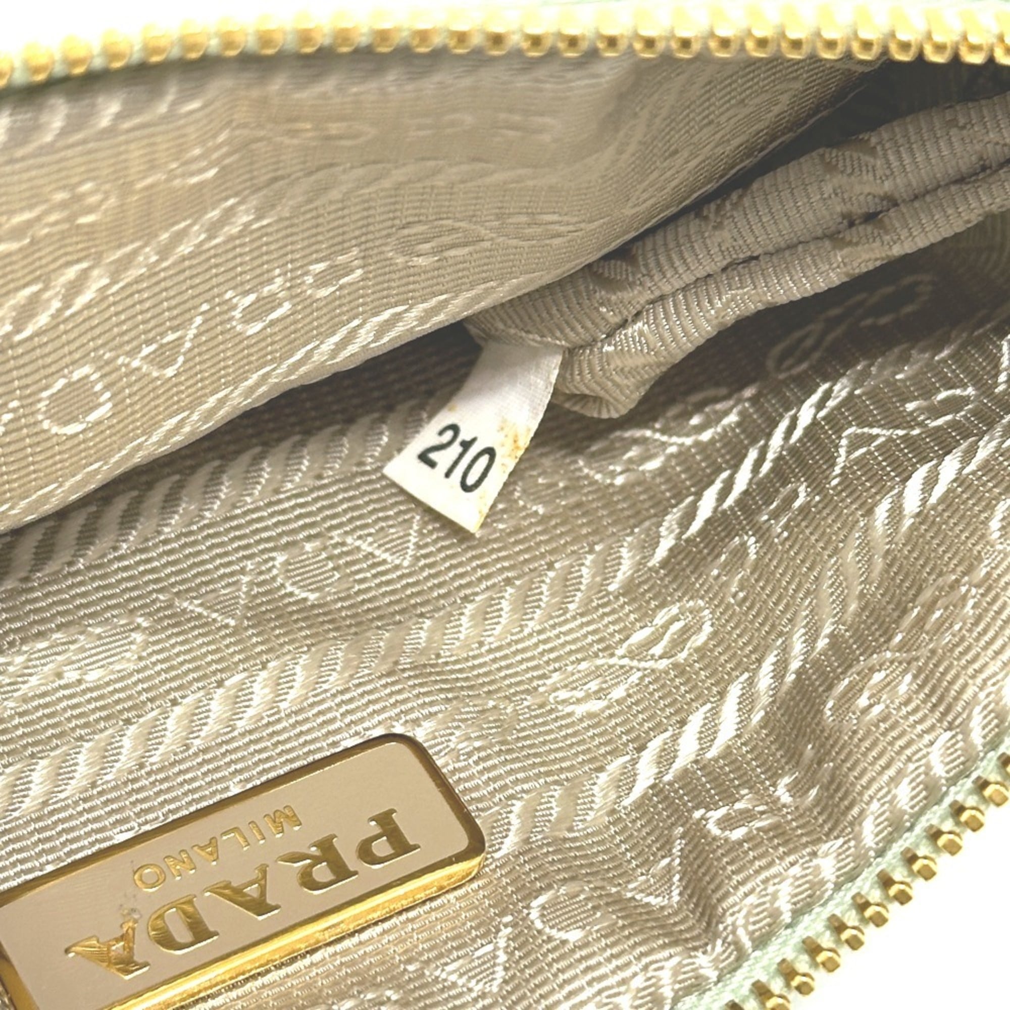 Prada Green Satin Clutch Bag