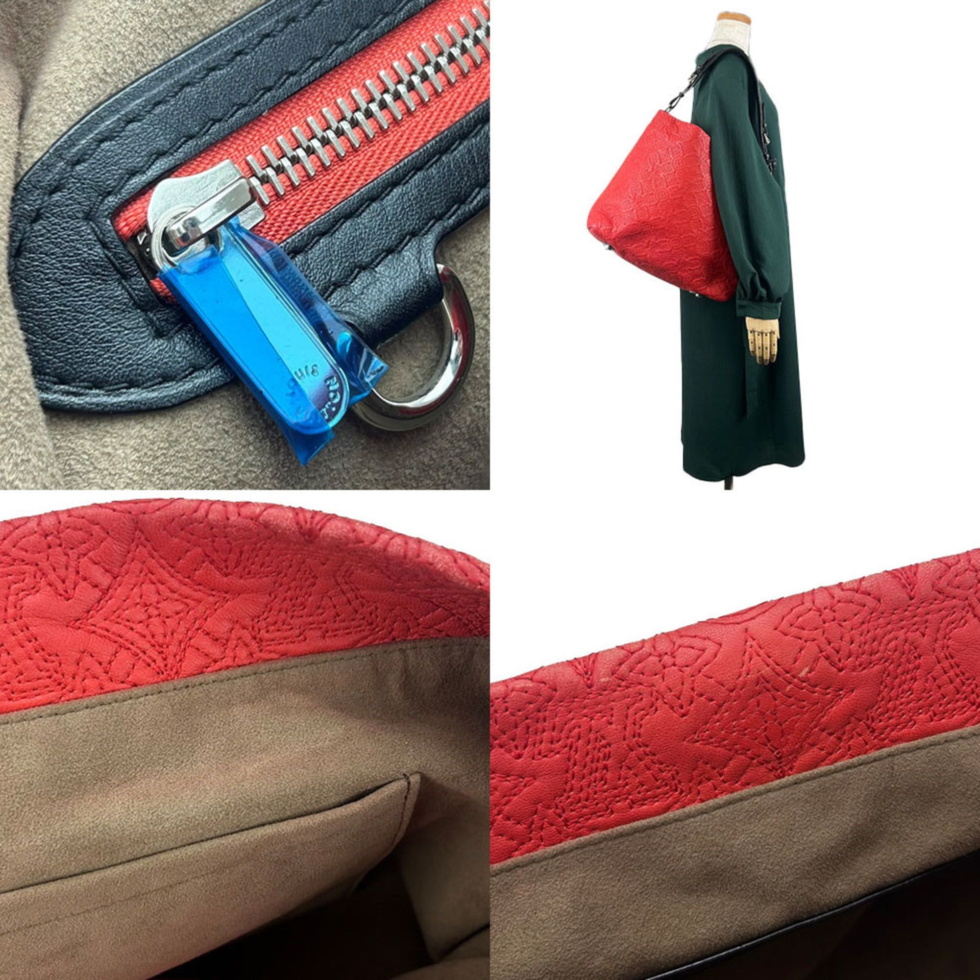 Louis Vuitton Black Red Color Monogram Shoulder Bag