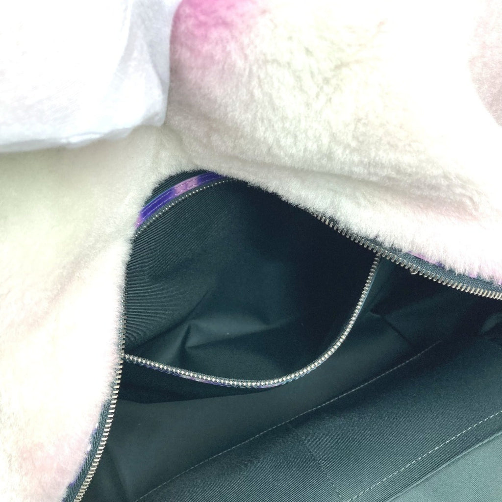 Louis Vuitton Black Purple White Fur Leather Backpack
