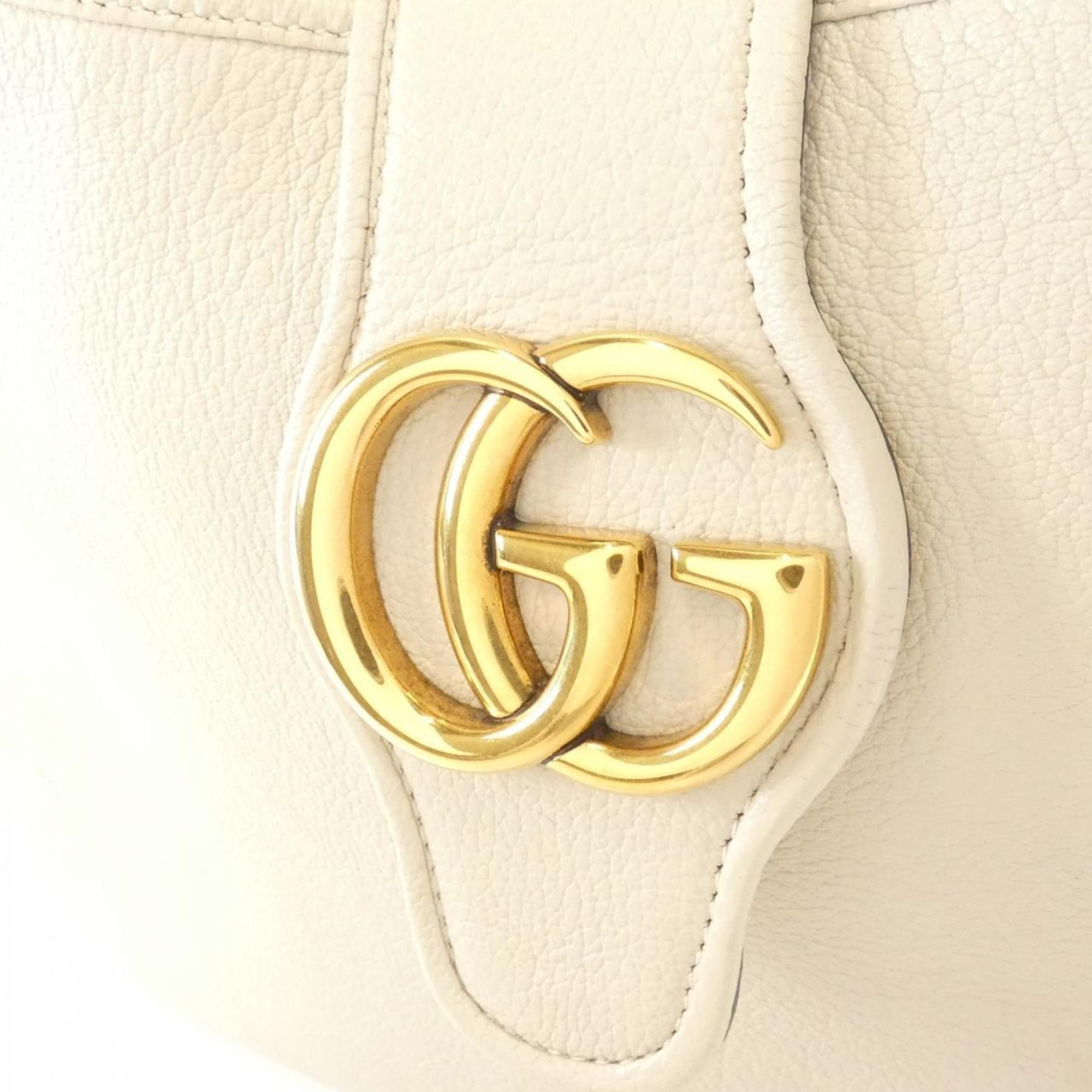 Gucci Gray Leather Shoulder Bag (Pre-Owned)