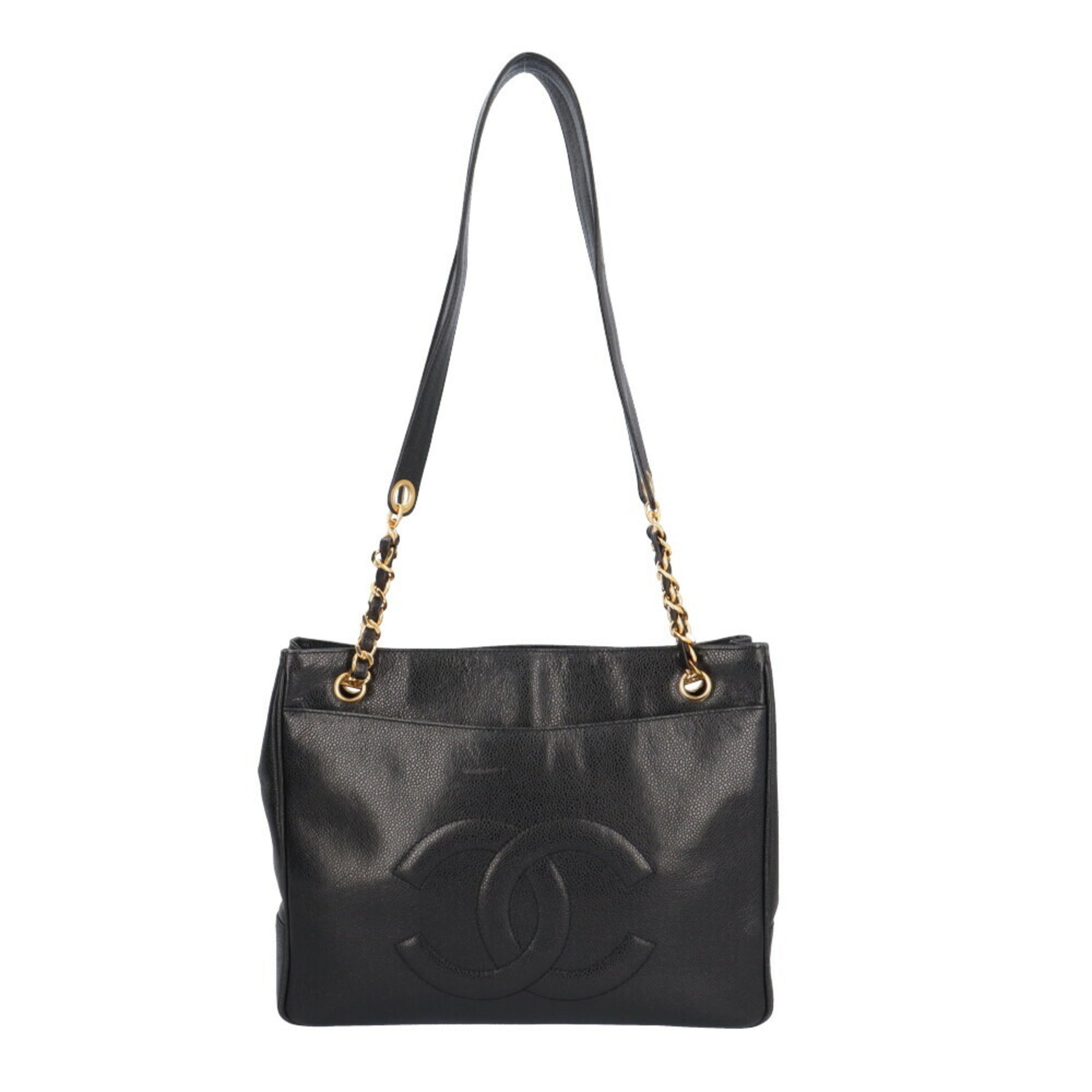 Chanel Black Grained Calfskin Tote Bag