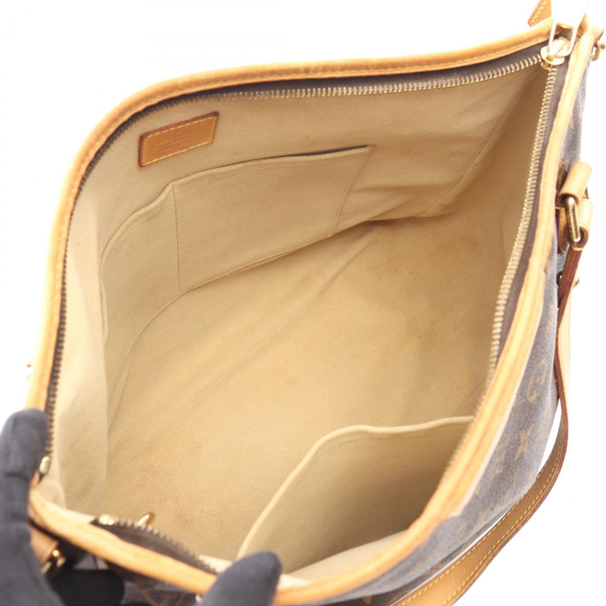 Louis Vuitton Brown Monogram Coated Canvas Leather Tote Bag